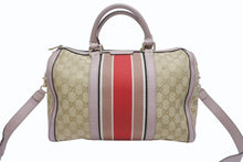 Load image into Gallery viewer, GUCCI グッチ ショルダーバッグ ハンドバッグ 2way 247205 GGキャンバス レザー ベージュ ライトパープル 美品 中古 4b005159