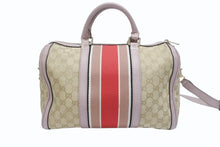 Load image into Gallery viewer, GUCCI グッチ ショルダーバッグ ハンドバッグ 2way 247205 GGキャンバス レザー ベージュ ライトパープル 美品 中古 4b005159
