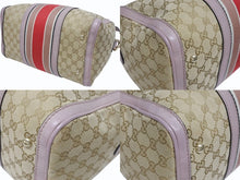 Load image into Gallery viewer, GUCCI グッチ ショルダーバッグ ハンドバッグ 2way 247205 GGキャンバス レザー ベージュ ライトパープル 美品 中古 4b005159