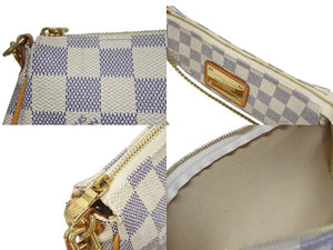 極美品 LOUIS VUITTON ルイヴィトン ダミエ アズール エヴァ 2WAY ハンド ショルダー バッグ N55214 中古 4b005160