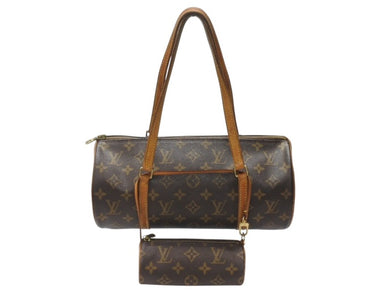 LOUIS VUITTON ルイヴィトン パピヨン30 ハンドバッグ M51385 筒型 モノグラムキャンバス ブラウン 美品 中古 4b005161