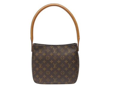 LOUIS VUITTON ルイヴィトン モノグラム ルーピングMM ワンショルダーバッグ M51146 PVC レザー ブラウン ゴールド金具 美品 中古 4b005162