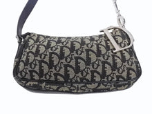Load image into Gallery viewer, Christian Dior クリスチャンディオール トロッター ワンショルダーバッグ キャンバス レザー ネイビー 美品 中古 4b005164