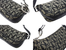 Load image into Gallery viewer, Christian Dior クリスチャンディオール トロッター ワンショルダーバッグ キャンバス レザー ネイビー 美品 中古 4b005164