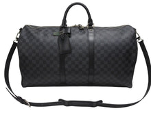 Load image into Gallery viewer, LOUISVUITTON ルイヴィトン キーポルバンドリエール55 ボストンバッグ N41413 ダミエグラフィット キャンバス ブラック 美品 中古 4b005166