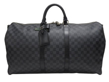 Load image into Gallery viewer, LOUISVUITTON ルイヴィトン キーポルバンドリエール55 ボストンバッグ N41413 ダミエグラフィット キャンバス ブラック 美品 中古 4b005166
