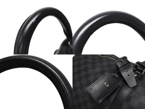 LOUISVUITTON ルイヴィトン キーポルバンドリエール55 ボストンバッグ N41413 ダミエグラフィット キャンバス ブラック 美品 中古 4b005166