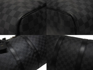 LOUISVUITTON ルイヴィトン キーポルバンドリエール55 ボストンバッグ N41413 ダミエグラフィット キャンバス ブラック 美品 中古 4b005166