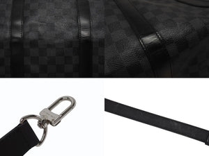 LOUISVUITTON ルイヴィトン キーポルバンドリエール55 ボストンバッグ N41413 ダミエグラフィット キャンバス ブラック 美品 中古 4b005166