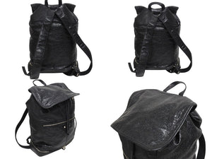 極美品 BALENCIAGA バレンシアガ クラシックトラベラー バックパック リュックサック 340138 レザー ブラック 中古 4b005167