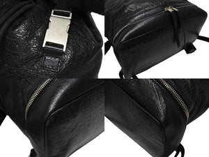 極美品 BALENCIAGA バレンシアガ クラシックトラベラー バックパック リュックサック 340138 レザー ブラック 中古 4b005167
