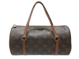LOUIS VUITTON ルイヴィトン パピヨン26 ハンドバッグ M51386 モノグラム PVC レザー ブラウン ゴールド金具 美品 中古 4b005168