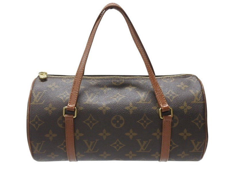 LOUIS VUITTON ルイヴィトン パピヨン26 ハンドバッグ M51386 モノグラム PVC レザー ブラウン ゴールド金具 美品 中古 4b005168