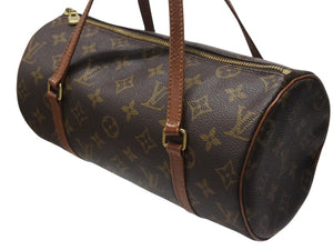 LOUIS VUITTON ルイヴィトン パピヨン26 ハンドバッグ M51386 モノグラム PVC レザー ブラウン ゴールド金具 美品 中古 4b005168