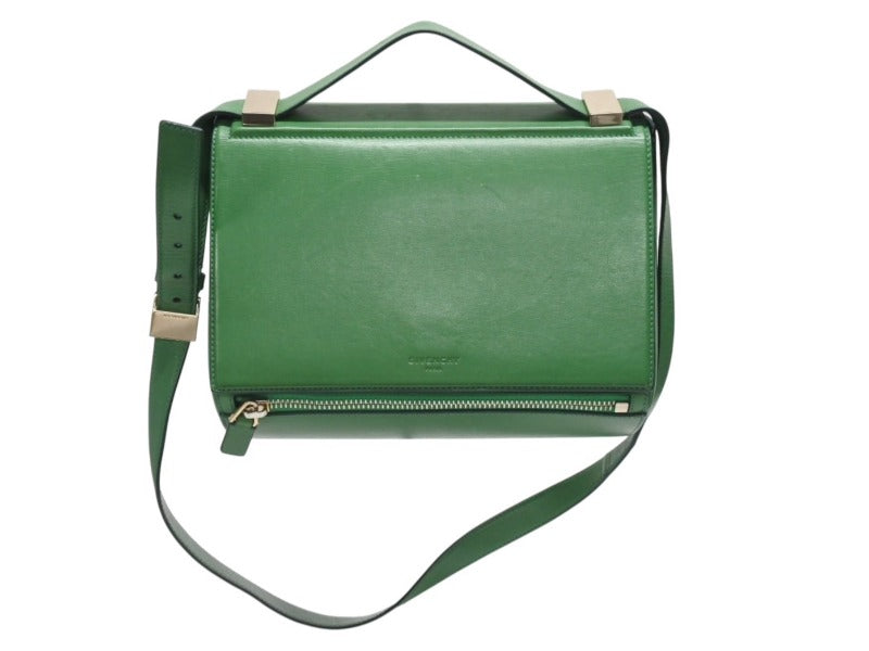 Pre-owned GIVENCHY Pandora Box shoulder bag in green leather with