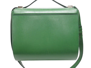 GIVENCHY ジバンシィ パンドラ ボックス ショルダーバッグ ハンドバッグ グリーン レザー ゴールド金具 良品 中古 4b005169