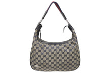 Load image into Gallery viewer, GUCCI グッチ ショルダーバッグ ワンショルダーバッグ 145757 002058 GGキャンバス レザー ベージュ ネイビー レッド 美品 中古 4b005171