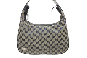 GUCCI グッチ ショルダーバッグ ワンショルダーバッグ 145757 002058 GGキャンバス レザー ベージュ ネイビー レッド 美品 中古 4b005171