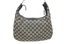 Load image into Gallery viewer, GUCCI グッチ ショルダーバッグ ワンショルダーバッグ 145757 002058 GGキャンバス レザー ベージュ ネイビー レッド 美品 中古 4b005171