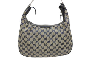 GUCCI グッチ ショルダーバッグ ワンショルダーバッグ 145757 002058 GGキャンバス レザー ベージュ ネイビー レッド 美品 中古 4b005171