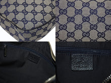 Load image into Gallery viewer, GUCCI グッチ ショルダーバッグ ワンショルダーバッグ 145757 002058 GGキャンバス レザー ベージュ ネイビー レッド 美品 中古 4b005171