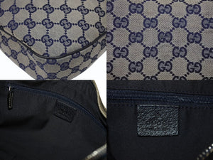 GUCCI グッチ ショルダーバッグ ワンショルダーバッグ 145757 002058 GGキャンバス レザー ベージュ ネイビー レッド 美品 中古 4b005171