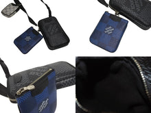 Load image into Gallery viewer, LOUIS VUITTON ルイヴィトン ダミエグラフィット 3D モジュラブルポーチ ショルダーバッグ N60447 ブラック グレー ブルー シルバー金具 美品 中古 4b005172