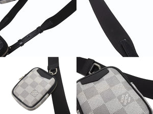 LOUIS VUITTON ルイヴィトン ダミエグラフィット 3D モジュラブルポーチ ショルダーバッグ N60447 ブラック グレー ブルー シルバー金具 美品 中古 4b005172