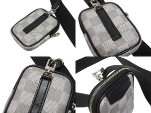 LOUIS VUITTON ルイヴィトン ダミエグラフィット 3D モジュラブルポーチ ショルダーバッグ N60447 ブラック グレー ブルー シルバー金具 美品 中古 4b005172