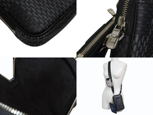 LOUIS VUITTON ルイヴィトン ダミエグラフィット 3D モジュラブルポーチ ショルダーバッグ N60447 ブラック グレー ブルー シルバー金具 美品 中古 4b005172