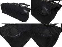 Load image into Gallery viewer, GUCCI グッチ ハンドバッグ トートバッグ ヴィンテージ 120982 002058 GGキャンバス レザー ブラック シルバー金具 良品 中古 4b005174