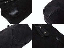 Load image into Gallery viewer, GUCCI グッチ ハンドバッグ トートバッグ ヴィンテージ 120982 002058 GGキャンバス レザー ブラック シルバー金具 良品 中古 4b005174