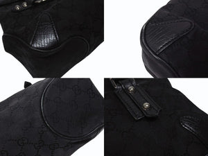 GUCCI グッチ ハンドバッグ トートバッグ ヴィンテージ 120982 002058 GGキャンバス レザー ブラック シルバー金具 良品 中古 4b005174