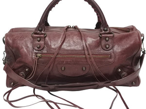 BALENCIAGA バレンシアガ ザ･ツィギー 2WAY ショルダーバッグ ボルドー レザー ハンドバッグ 旅行バッグ 128523 美品 中古 4b005177