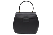 Load image into Gallery viewer, GIVENCHY ジバンシー レザー 初期 ケリー型 ハンドバッグ ブラック 黒 ゴールド金具 ロゴ ステッチ 手持ち 鞄 美品 中古 4b005178