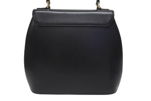 GIVENCHY ジバンシー レザー 初期 ケリー型 ハンドバッグ ブラック 黒 ゴールド金具 ロゴ ステッチ 手持ち 鞄 美品 中古 4b005178