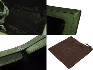 BOTTEGAVENETA ボッテガヴェネタ ハンドバッグ パーティーバッグ がま口 ベルベット グリーン 美品 中古 4b005180
