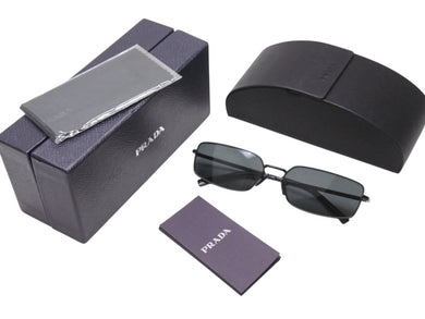 極美品 PRADA プラダ スクエア サングラス アイウェア SPRA60 1AB-5S0 サイズ59◻︎16 140 ブラック 中古 4b005186