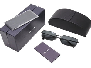 極美品 PRADA プラダ スクエア サングラス アイウェア SPRA60 1AB-5S0 サイズ59◻︎16 140 ブラック 中古 4b005186
