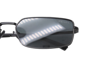 極美品 PRADA プラダ スクエア サングラス アイウェア SPRA60 1AB-5S0 サイズ59◻︎16 140 ブラック 中古 4b005186