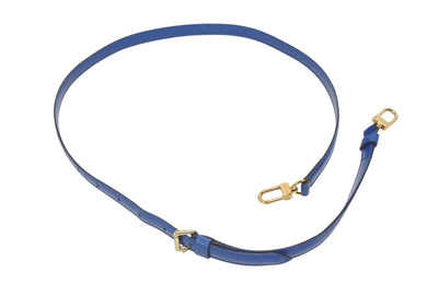 極美品 LOUIS VUITTON ルイヴィトン ショルダーストラップ BJ7224 フランス製 レザー ブルー ゴールド金具 中古 4b005193