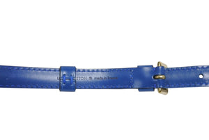 極美品 LOUIS VUITTON ルイヴィトン ショルダーストラップ BJ7224 フランス製 レザー ブルー ゴールド金具 中古 4b005193