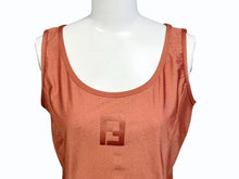 Load image into Gallery viewer, 極美品 FENDI フェンディ タンクトップ ノースリーブ 523826 サイズ44 ロゴパッチ ポリアミド エラスタン オレンジ 中古 4b005197