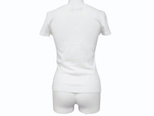 Load image into Gallery viewer, 極美品 Christian Dior クリスチャンディオール Vネック半袖Tシャツ 5E16155952 サイズ36 ミラー フラワー 刺繍 ガリアーノ期 中古 4b005201