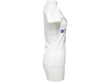 Load image into Gallery viewer, 極美品 Christian Dior クリスチャンディオール Vネック半袖Tシャツ 5E16155952 サイズ36 ミラー フラワー 刺繍 ガリアーノ期 中古 4b005201