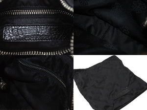 新品同様 CHROME HEARTS クロムハーツ チキンナゲットスモール ショルダーバッグ ダガー レザー シルバー925 ブラック 中古 4b005205