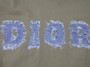 ChristianDior クリスチャンディオール 半袖Tシャツ 3P16155024 サイズ40 デニムロゴ プリント カーキ ガリアーノ期 美品 中古 4b005208