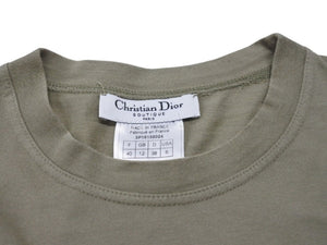 ChristianDior クリスチャンディオール 半袖Tシャツ 3P16155024 サイズ40 デニムロゴ プリント カーキ ガリアーノ期 美品 中古 4b005208