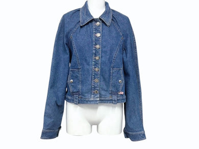 Christian Dior クリスチャンディオール デニムジャケット 3P12022511 サイズ42 インディゴブルー ピンク ガリアーノ期 美品 中古 4b005209