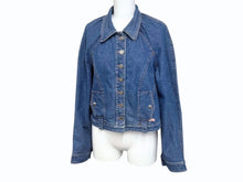 Load image into Gallery viewer, Christian Dior クリスチャンディオール デニムジャケット 3P12022511 サイズ42 インディゴブルー ピンク ガリアーノ期 美品 中古 4b005209
